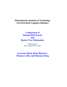 Massachusetts Institute of Technology 16.412J/6.834J Cognitive Robotics Comparison of Russian Doll Search