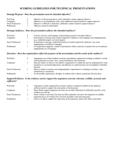 SCORING GUIDELINES FOR TECHNICAL PRESENTATIONS