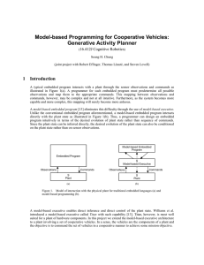 Model-based Programming for Cooperative Vehicles: Generative Activity Planner 1 Introduction