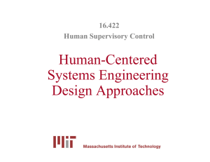 Human-Centered Systems Engineering Design Approaches 16.422