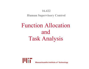 Function Allocation and Task Analysis 16.422