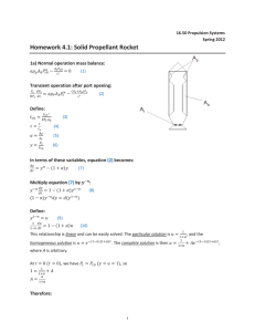 Homework 4.1: Solid Propellant Rocke t