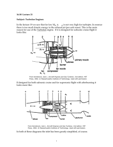 Lecture 21 16.50  Subject: Turbofan Engines