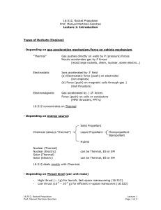 16.512, Rocket Propulsion Prof. Manuel Martinez-Sanchez