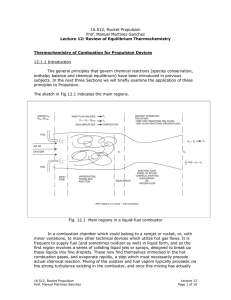 16.512, Rocket Propulsion Prof. Manuel Martinez-Sanchez Lecture 12: Review of Equilibrium Thermochemistry