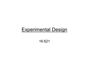 Experimental Design 16.621