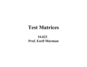 Test Matrices 16.621 Prof. Earll Murman