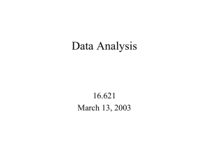 Data Analysis 16.621 March 13, 2003