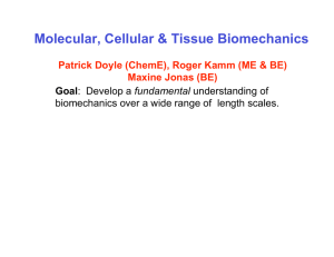 Molecular, Cellular &amp; Tissue Biomechanics Goal