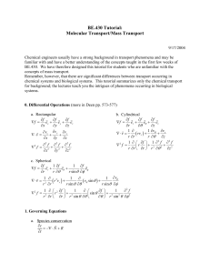 BE.430 Tutorial: Molecular Transport/Mass Transport