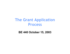 The Grant Application Process BE 440 October 15, 2003