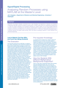 Pre-requisite Knowledge Level of Material: First Year (MSc)