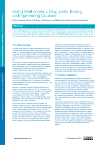 Using Mathematics Diagnostic Testing on Engineering Courses Abstract Peter Edwards