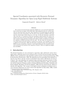 Special Coordinates associated with Recursive Forward