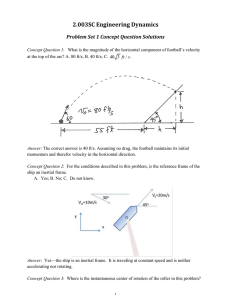 2.003SC Engineering Dynamics Problem Set 1 Concept Question Solutions