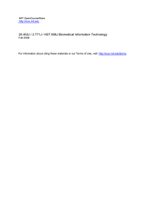 20.453J / 2.771J / HST.958J Biomedical Information Technology  MIT OpenCourseWare Fall 2008