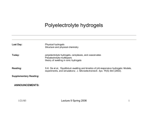 Polyelectrolyte hydrogels