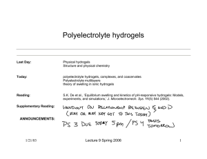 Polyelectrolyte hydrogels