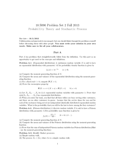 18.S096 Problem Set 2 Fall 2013 Probability Theory and Stochastic Process
