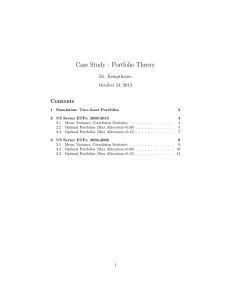 Case Study : Portfolio Theory Contents Dr. Kempthorne October 24, 2013