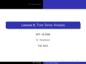 Time Series Analysis Lecture 8: MIT 18.S096 Fall 2013