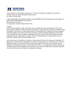 Force constant vs. bond length relations [pt.1] : The use... reference beam for atomic absorption analysis [pt.2]