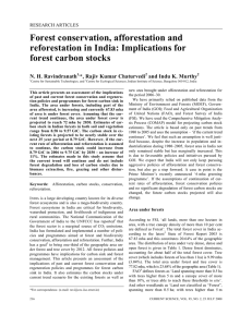 Forest conservation, afforestation and reforestation in India: Implications for forest carbon stocks