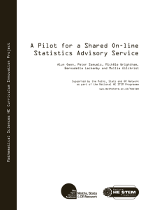 A Pilot for a Shared On-line Statistics Advisory Service t c