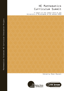 HE Mathematics Curriculum Summit t c