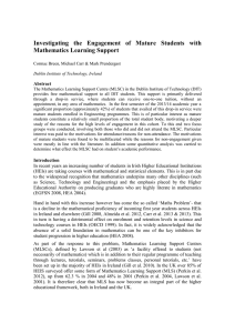 Investigating   the   Engagement   of ... Mathematics Learning Support Abstract