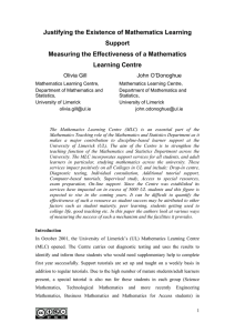 Justifying the Existence of Mathematics Learning Support Learning Centre