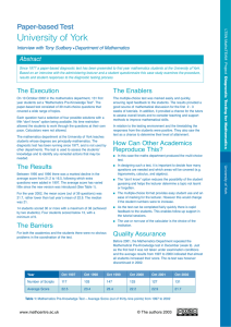 University of York Paper-based Test Abstract Interview with Tony Sudbery