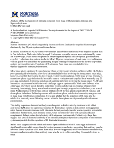 Analysis of the mechanisms of immune expulsion from mice of... Hymenolepis nana by Dale Darwin Isaak