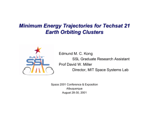 Minimum Energy Trajectories for Techsat 21 Earth Orbiting Clusters