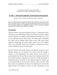 CASE 1 - Advanced Composite Aerostructures Incorporated