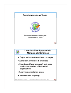 Fundamentals of Lean Lean is a New Approach to Managing Enterprises