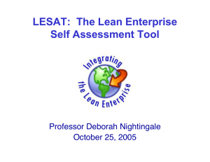 LESAT:  The Lean Enterprise Self Assessment Tool Professor Deborah Nightingale