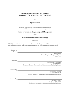 STAKEHOLDER ANALYSIS IN THE CONTEXT OF THE LEAN ENTERPRISE Ignacio Grossi