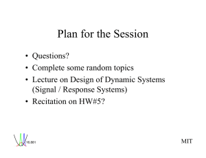 Plan for the Session