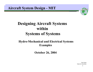 Designing Aircraft Systems within Systems of Systems Aircraft System Design - MIT