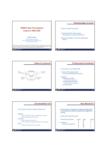 Disadvantages of cyclic TDDB47 Real Time Systems Lecture 2: RM &amp; EDF