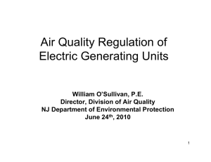 Air Quality Regulation of Electric Generating Units