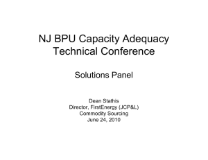 NJ BPU Capacity Adequacy Technical Conference Solutions Panel Dean Stathis