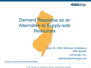 Demand Response as an Alternative to Supply-side Resources June 24, 2010 Technical Conference