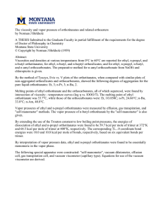 The viscosity and vapor pressure of orthotitanates and related orthoesters