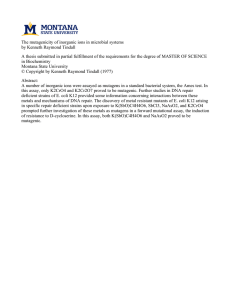 The mutagenicity of inorganic ions in microbial systems