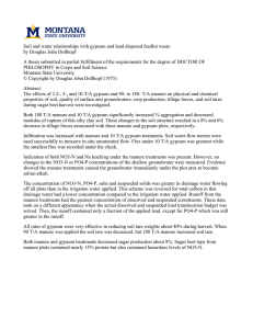 Soil and water relationships with gypsum and land disposed feedlot... by Douglas John Dollhopf