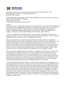 Interaction of substrate particle size and other habitat variables, and... microdistribution of benthos in a Montana spring-stream