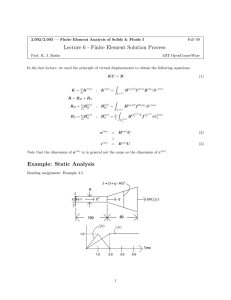 Lecture 6 - Finite Element Solution Process