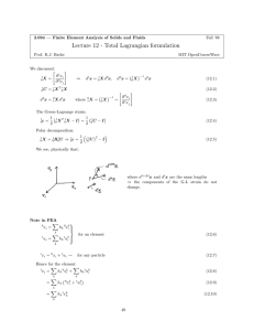 Lecture 12 - Total Lagrangian formulation